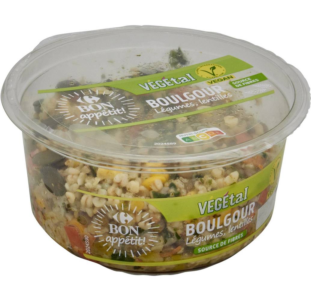 Carrefour Bon Appétit - Salade de végétal au boulgour aux légumes et lentilles (250g)