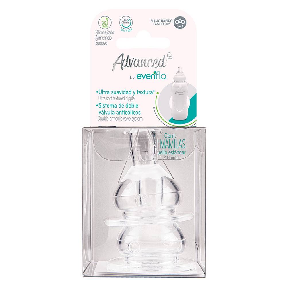 Evenflo · Mamilas advanced ligth flujo rápido (25 g)