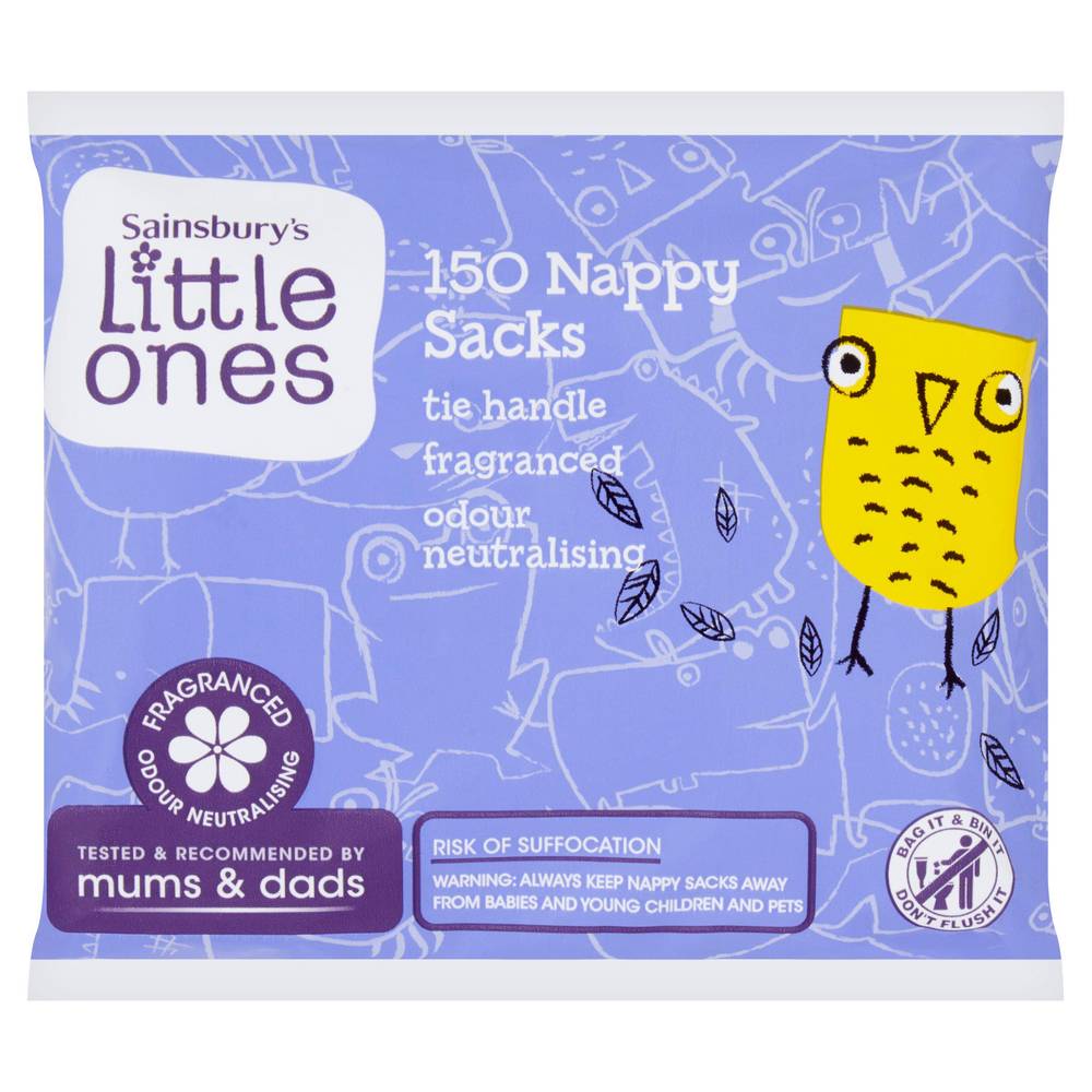 Sainsbury's Little Ones 150 Tie Handle Nappy Sacks