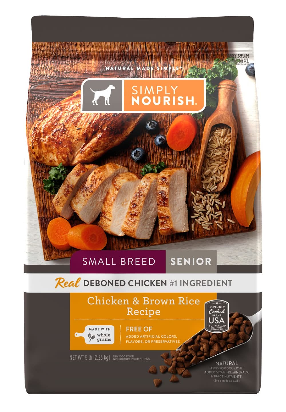 Simply Nourish® Original Small Breed Senior Dry Dog Food - Chicken & Brown Rice (Flavor: Chicken & Brown Rice, Size: 5 Lb)