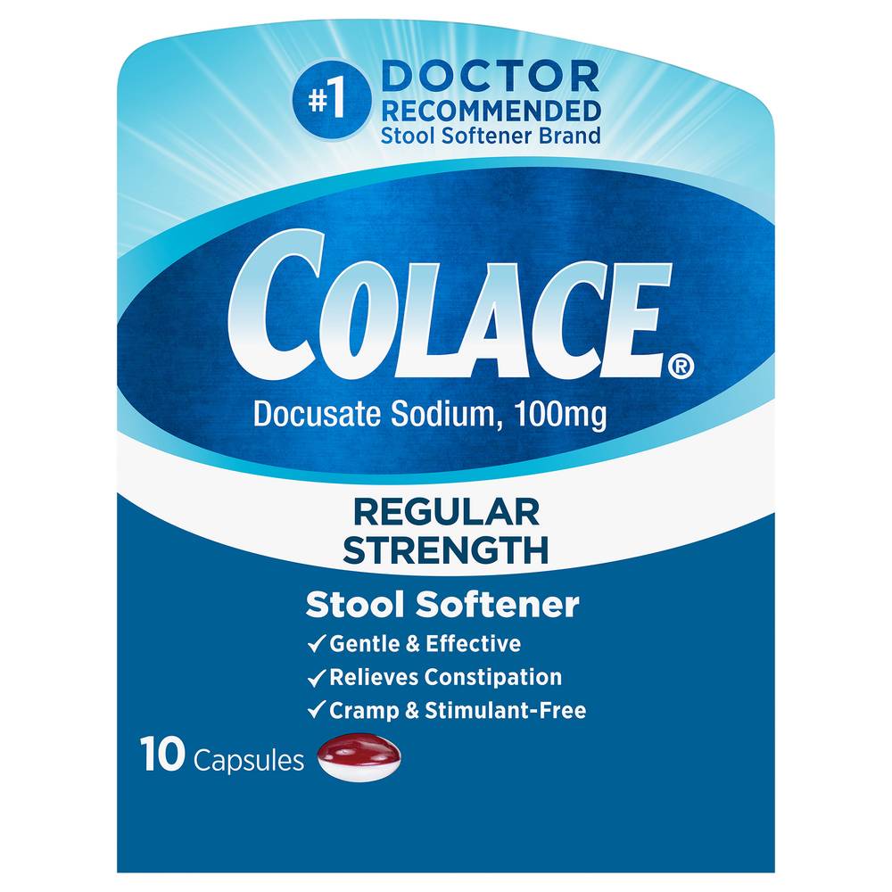 Colace Regular Strength Stool Softener 100 mg Capsules (1.6 oz)