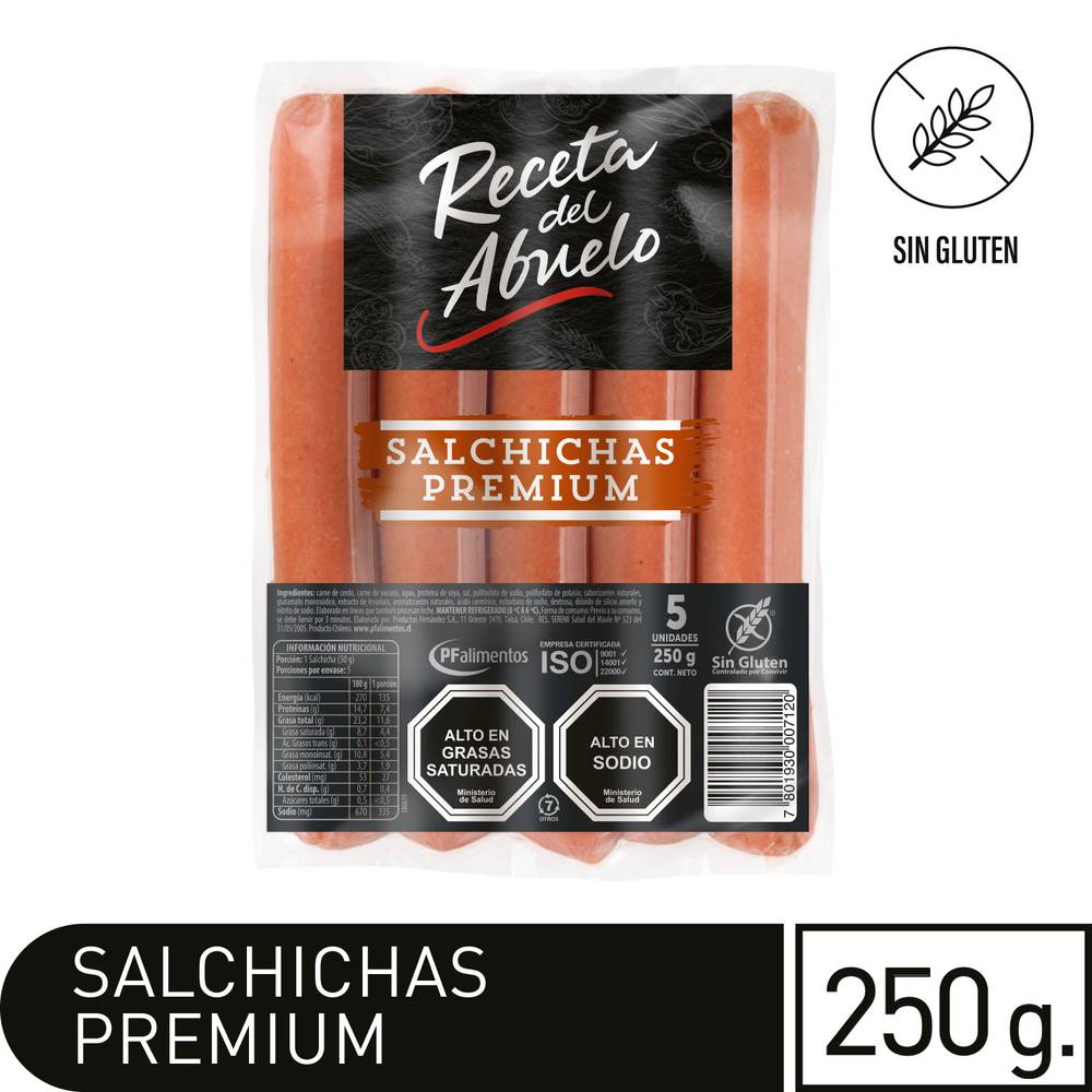 Receta del abuelo salchichas de cerdo premium