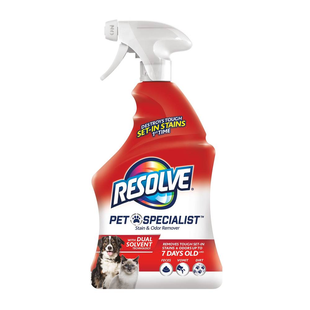 Resolve Pet Specialist Spray Stain & Odor Remover for Dogs and Cats - Dual Solvent - 32 Fl Oz (Size: 32 Fl Oz)
