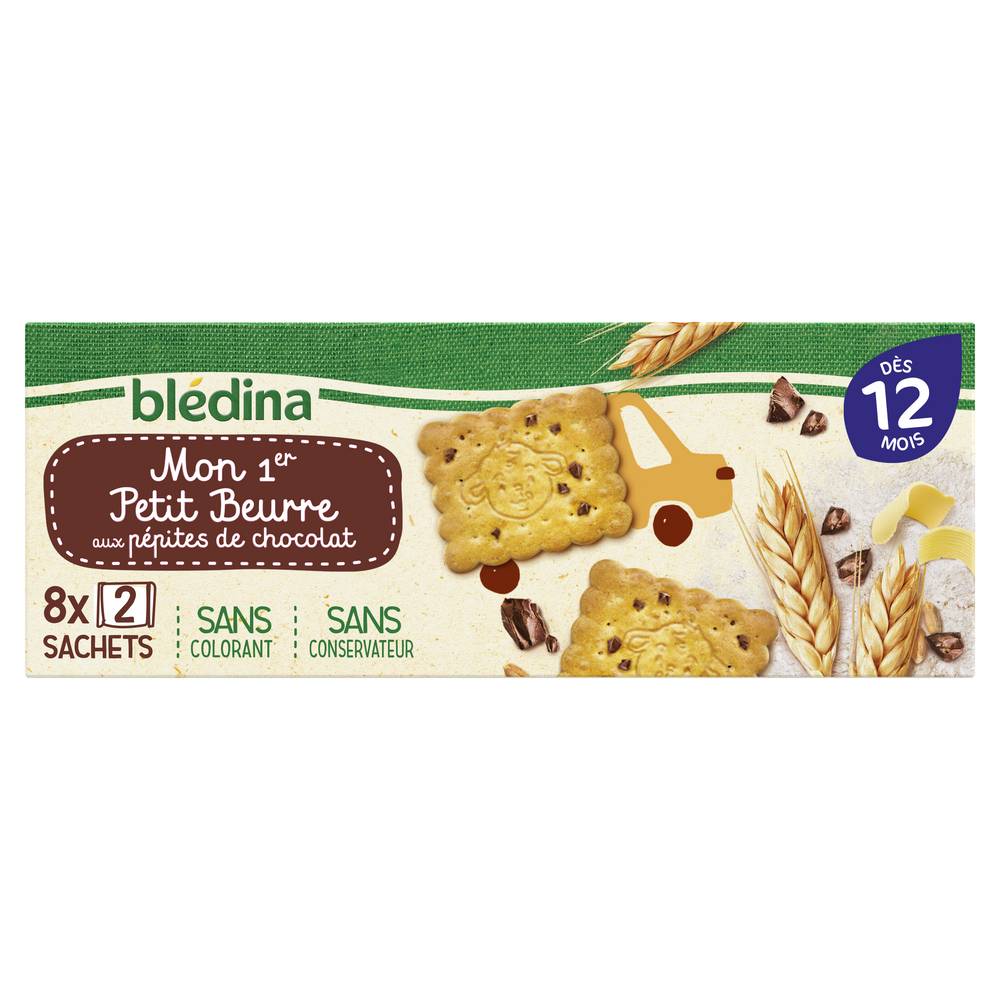 Blédina - Biscuits petit beurre pour bébés dès 12 mois, pépites de chocolat (16)