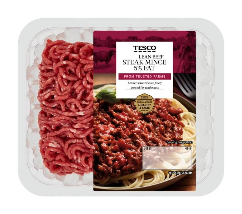 Tesco 5% Fat Lean Beef Steak Mince 500g (400815)
