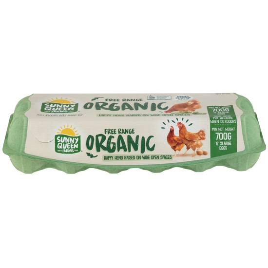 Sunny Queen Organic Eggs 12 pack 700g