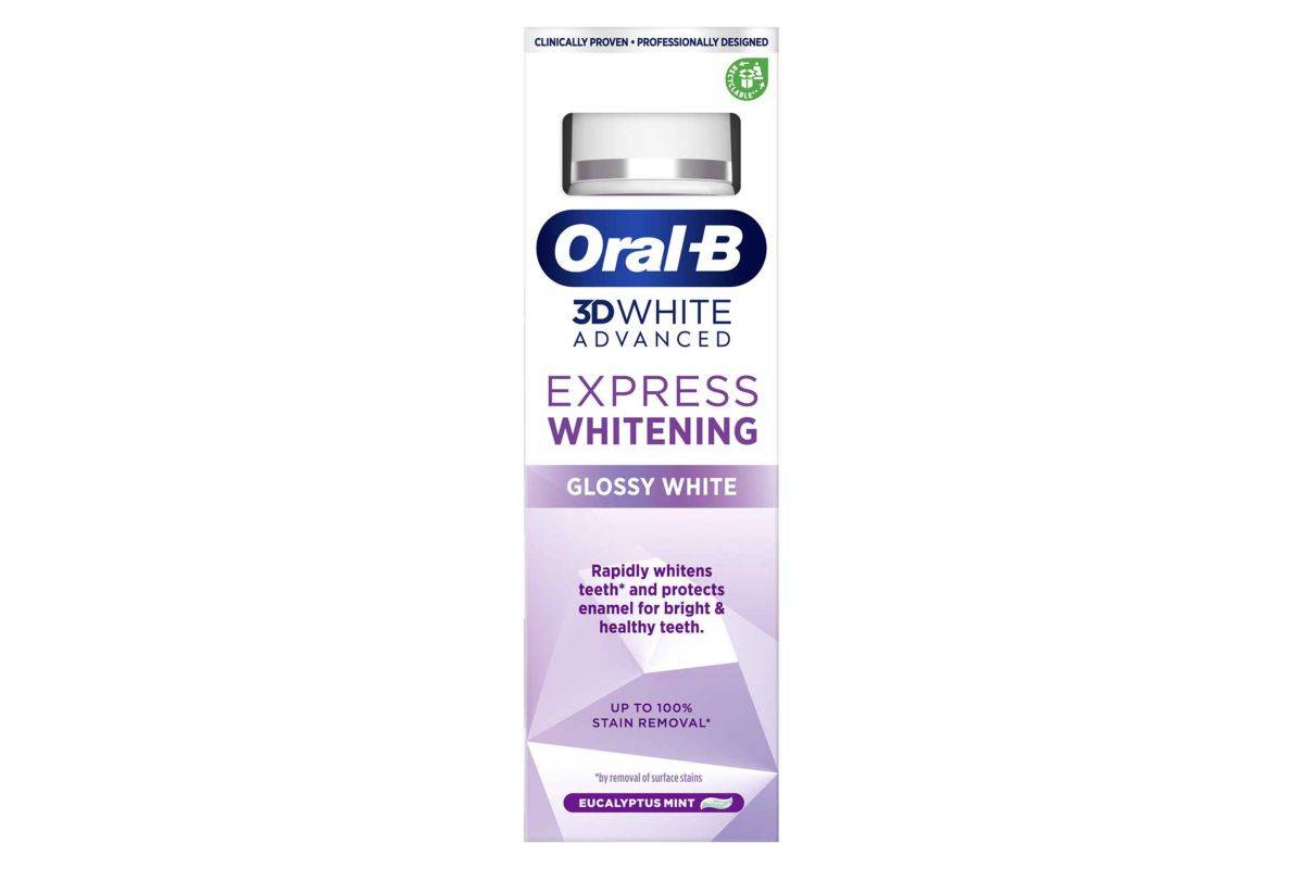 Oral-B 3DWhite Advanced Express Whitening Glossy White Toothpaste 75ml