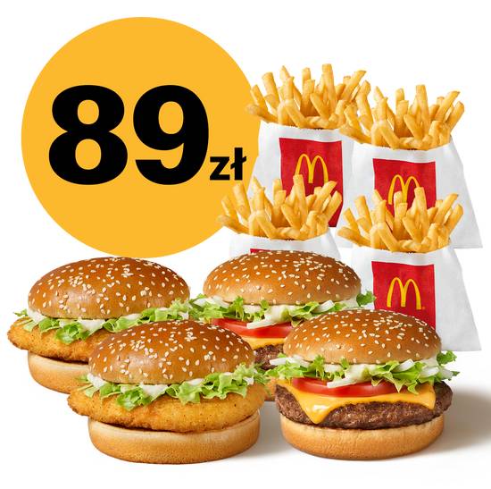 2x McChicken® + 2x WieśMac® + 4x Frytki małe