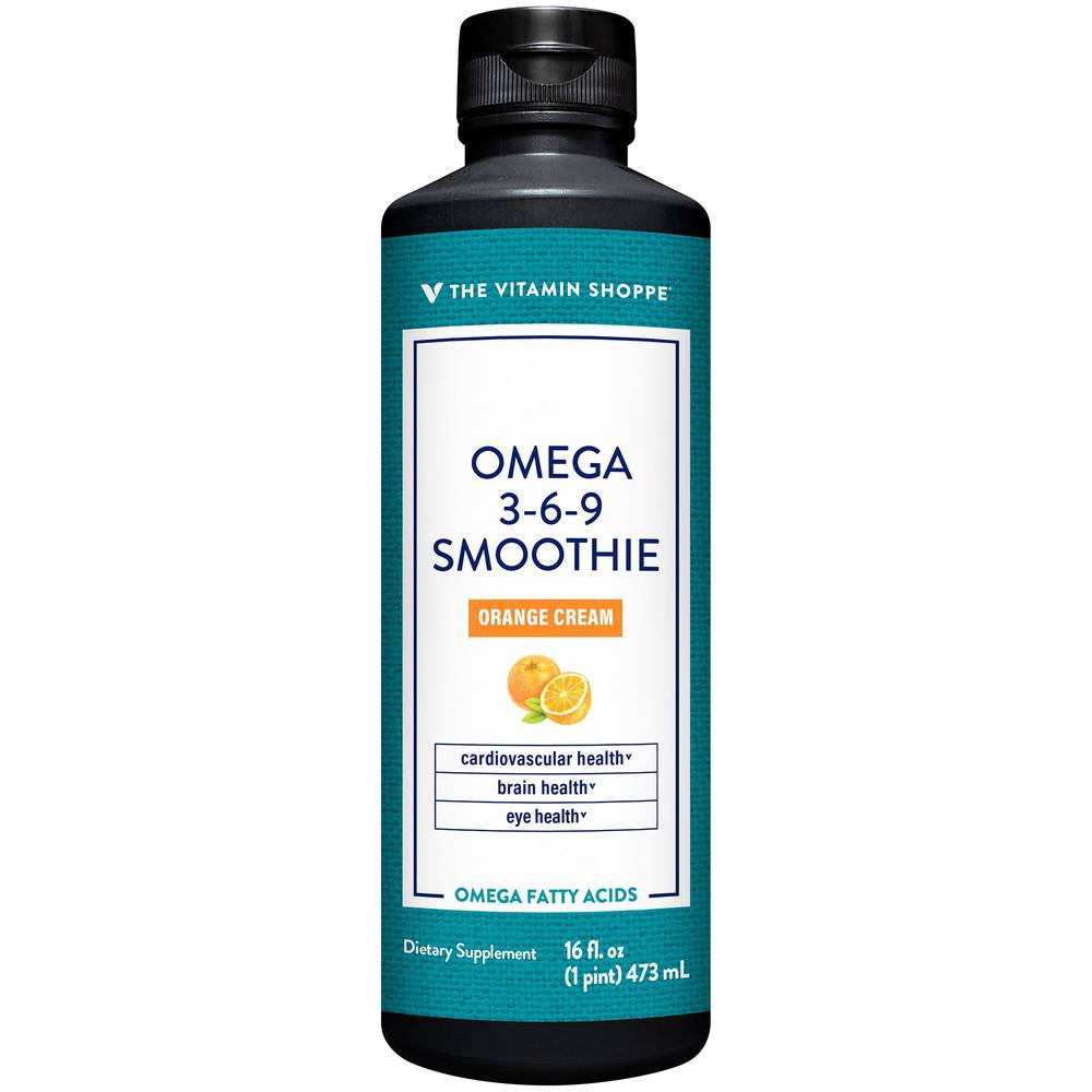Omega 3-6-9 Smoothie - Cardiovascular, Eye, & Brain Support - Orange Cream Flavor (16 Fl. Oz.)