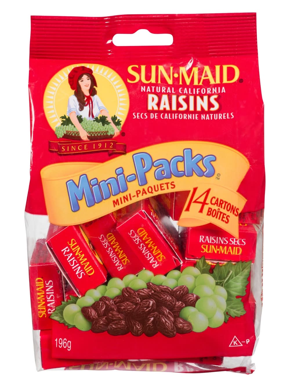 Sun-Maid Dried Raisin Mini packs (196 g, 14 ct)