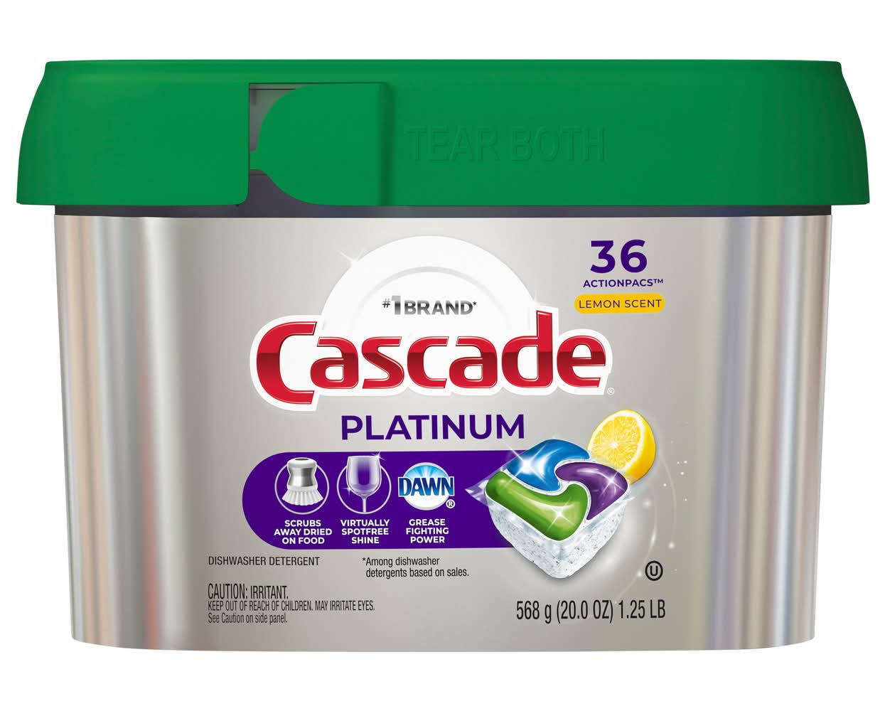 Cascade Platinum Lemon Scent Dishwashing Pods (20 oz)