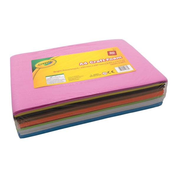 Crayola Asrt Bright Foam 50 Sheets