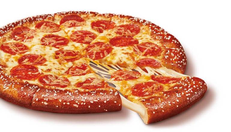 Medium Stuffed Pretzel Crust Pepperoni with Cheese Sauce