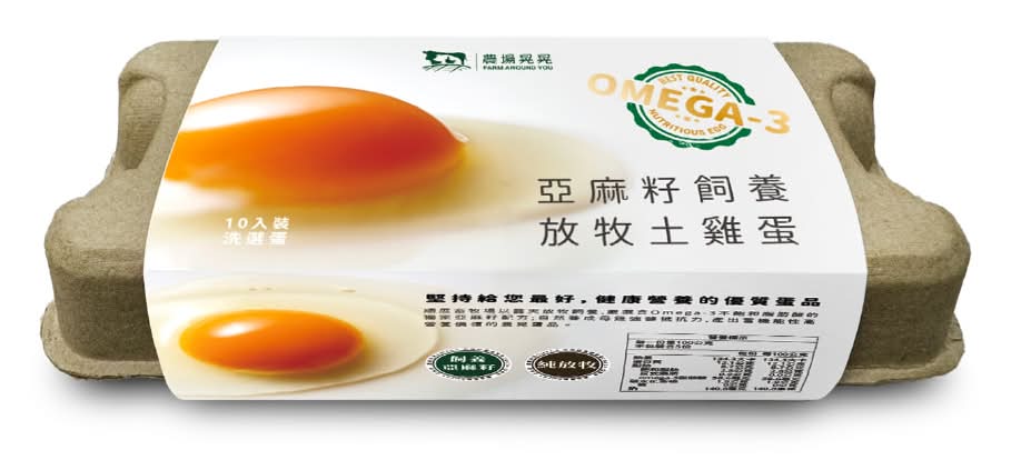 農場晃晃-亞麻籽飼養放牧土雞蛋(10入/盒)
