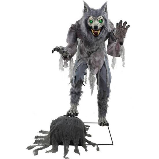 Animatronic Light-Up Lanky Werewolf, 5.3ft - Halloween Decoration