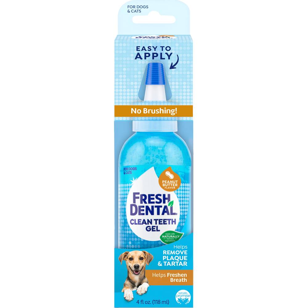 Naturel Promise Fresh Dental No Brushing Clean Teeth Dental & Oral Care Gel For Pets, Peanut Butter (4 fl oz)