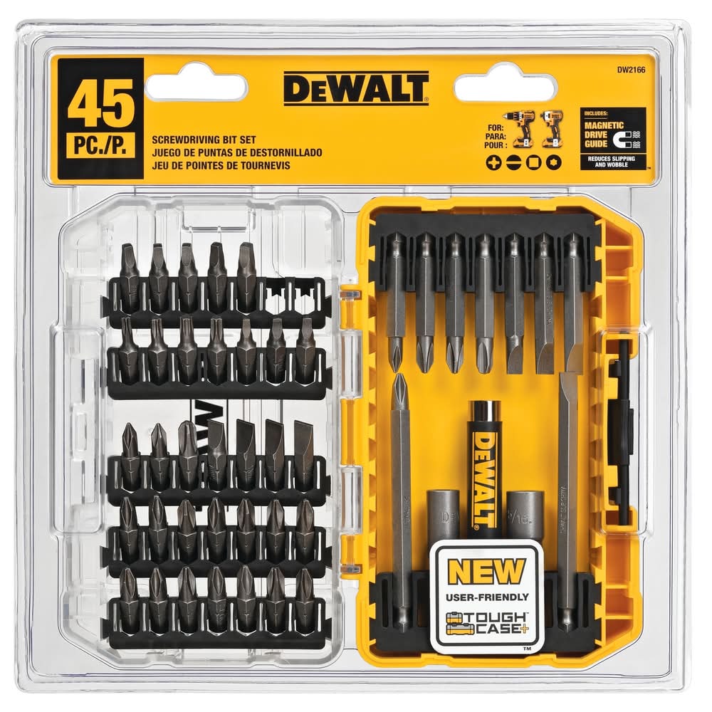 Dewalt 2 In. L Screwdriving Set Heat-Treated Steel 45 Pc