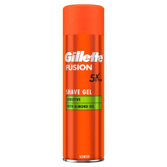 Gillette Fusion Shave Gel With Almond Oil, For Sensitive Skin, 200ml