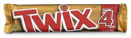Twix Cookie Candy Bar, Caramel (4 x 85 g)