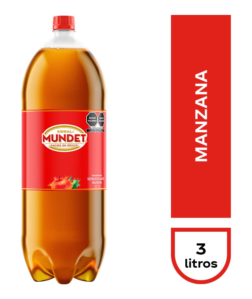 Sidral Mundet · Refresco gaseoso, manzana (3 L)