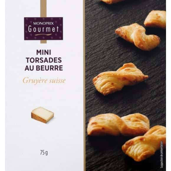 Monoprix Gourmet Mini Torsades Au Beurre Et Gruy}Re Suisse La Boite De 75G