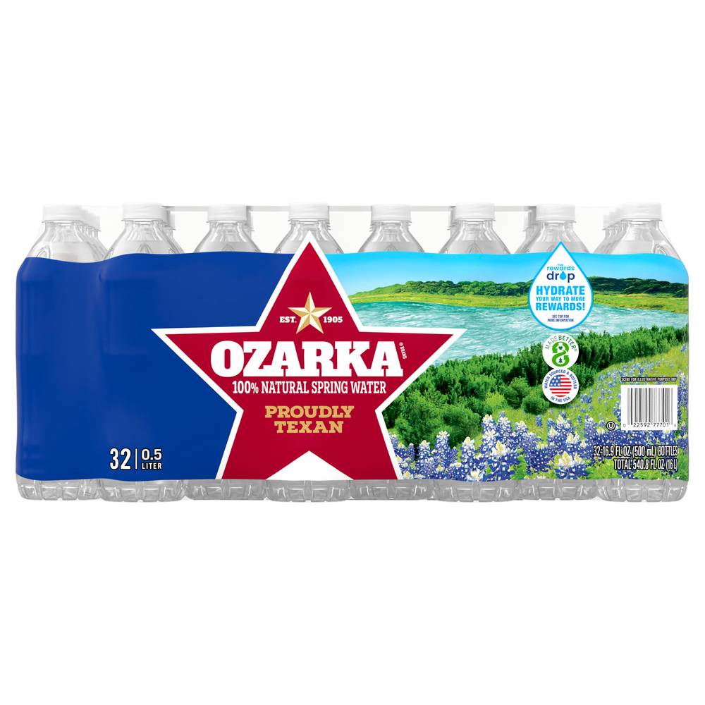 Ozarka 100% Natural Spring Water (32 ct, 0.5 L)