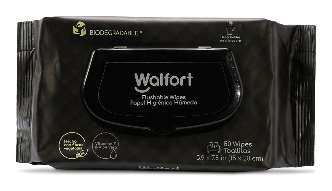 Walfort · Papel higiénico húmedo, 15x20 cm (50 un)
