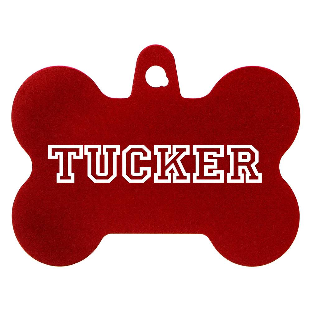 TagWorks® Red Bone Personalized Pet ID Tag (Color: Red)