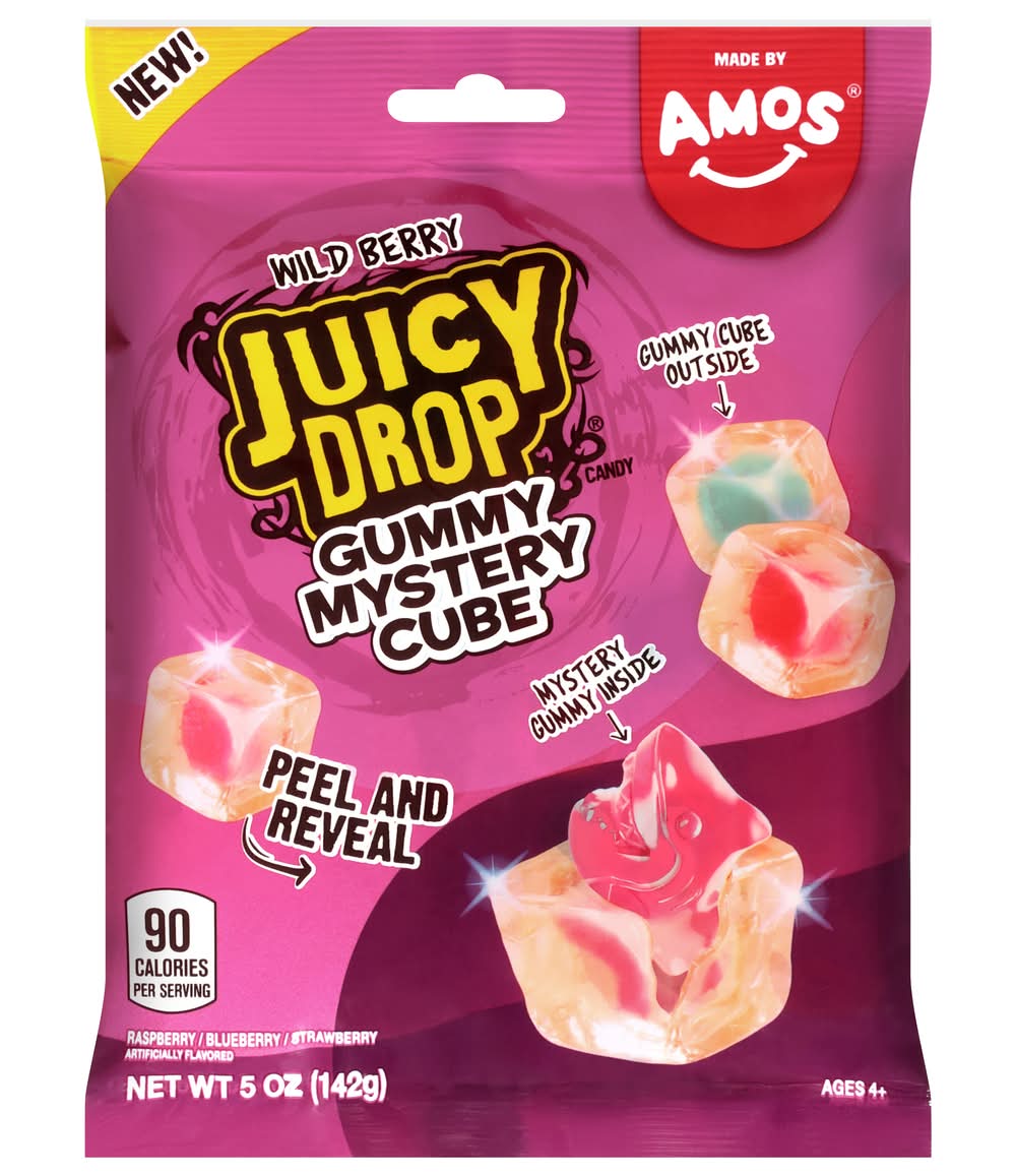 Juicy Drop Gummy Mystery Cube Candy 4+ Years, Wild Berry (5 oz)