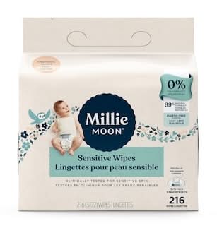 Millie Moon Sensitive Wipes, 6.69 x7.48 in (3 x 72 ct)