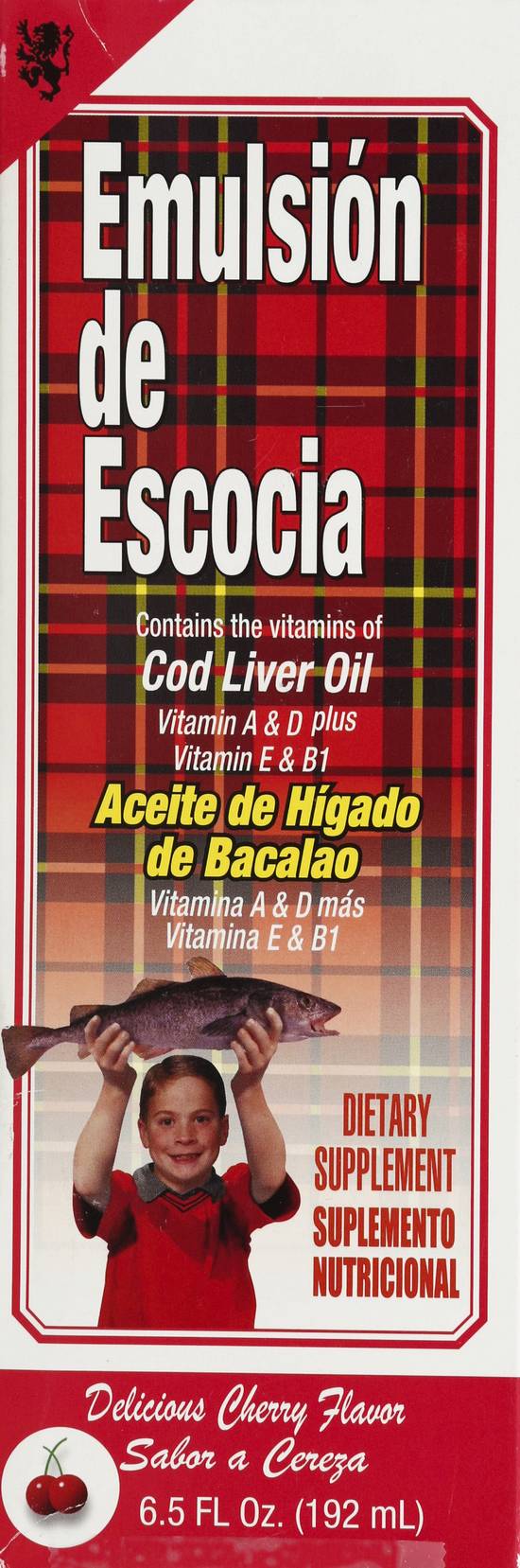 Emulsion De Escocia Cherry Flavor Cod Liver Oil Supplement (6.5 fl oz)