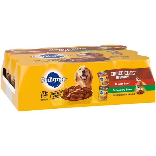 Pedigree Choice Cuts in Gravy, Beef & Country Stew Variety pack (12 ct)
