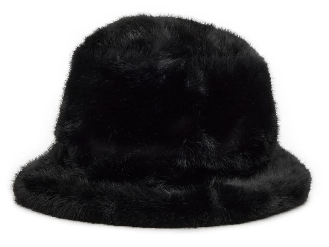 Kelly & Katie Faux Fur Bucket Hat (Black One Size)