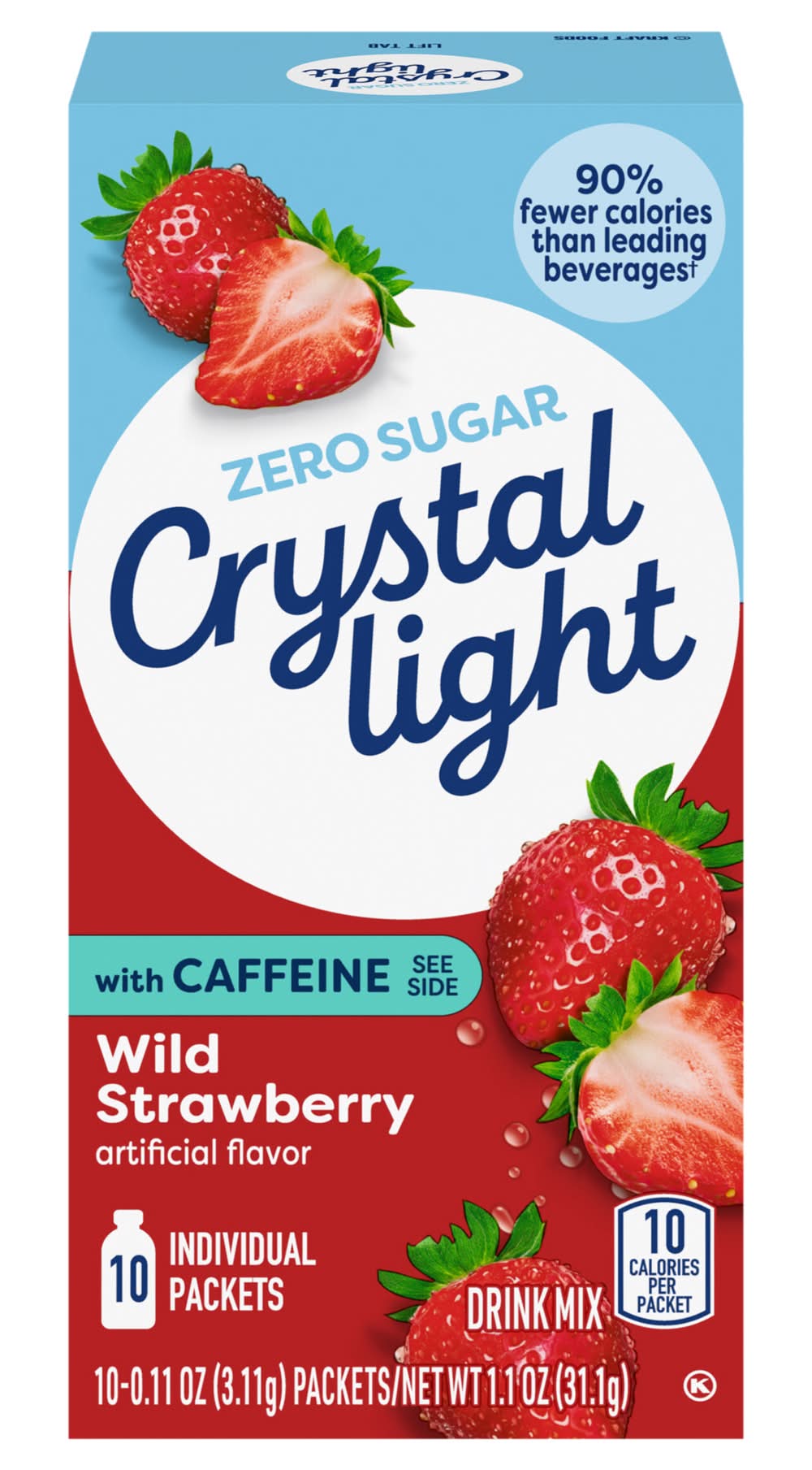 Crystal Light Powdered Drink Mix Packets, Wild Strawberry (10 x 0.11 oz)