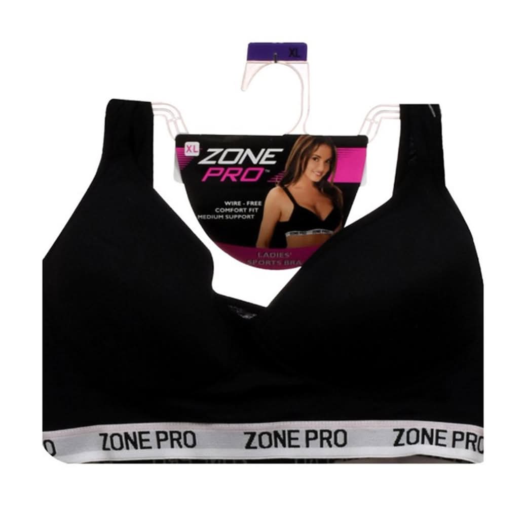 Zone Pro Sports Bra, Women, XL, Black
