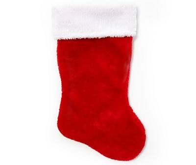 Plush Red Christmas Stocking, (19")