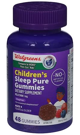 Walgreens Children's Wal-Sleep Z Melatonin 1mg Berry Gummies Ages 4 Years & Older