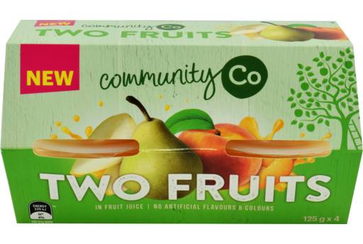 Community Co  Two Fruit in Juice (125g, 4 pack)