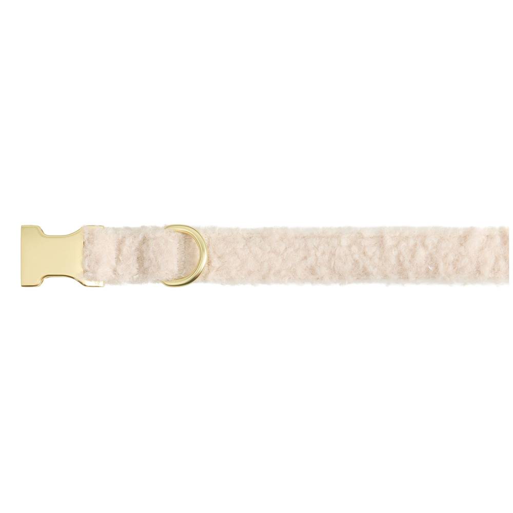 Merry & Bright™ Plaid Cream Dog Collar (Color: Tan, Size: Small)