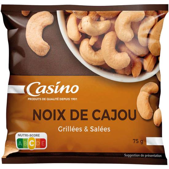 CASINO - Noix de cajou grillées - Salé - 75g