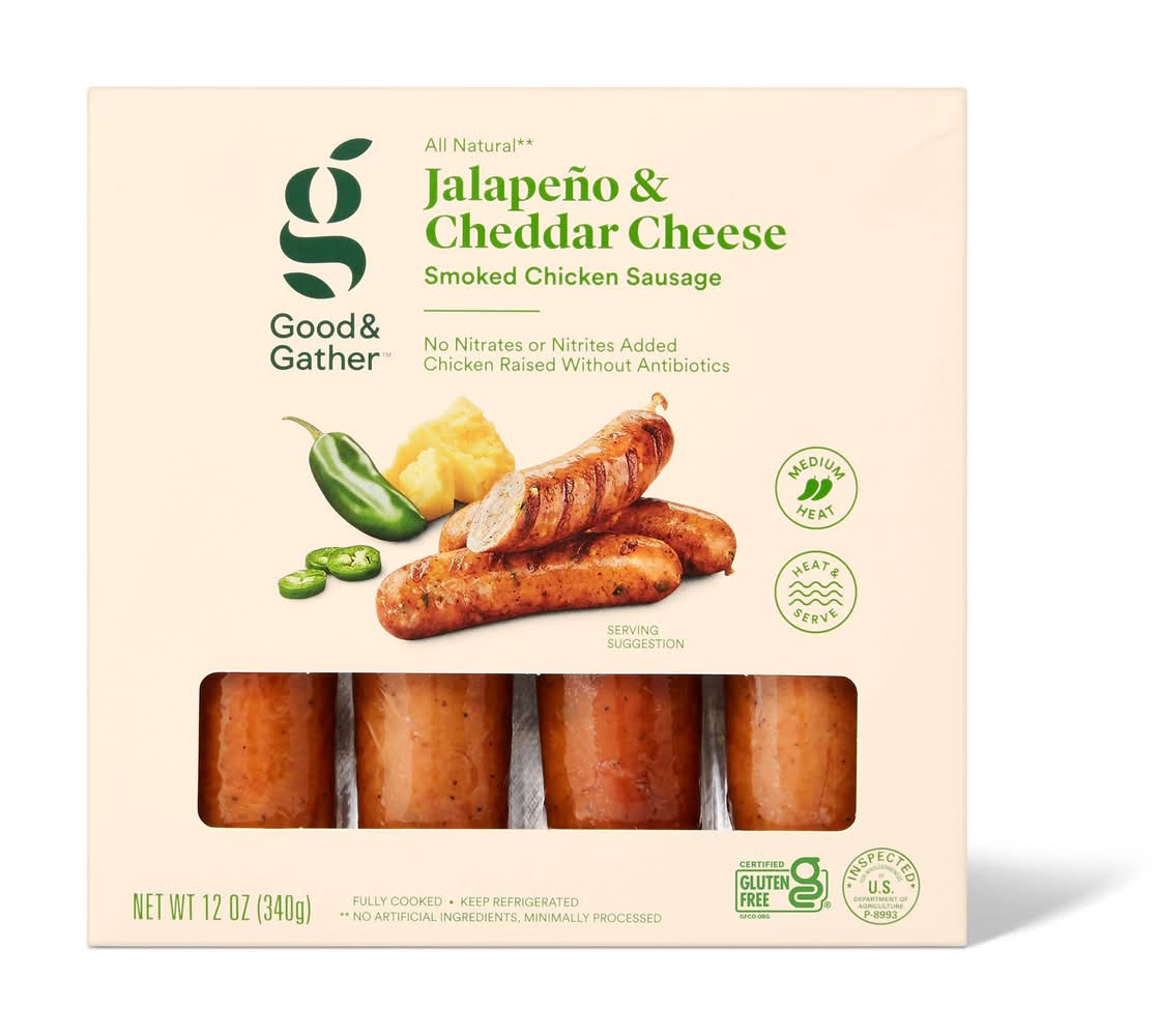 Good & Gather Jalapeno & Cheddar Cheese Smoked Chicken Sausage (12 oz)