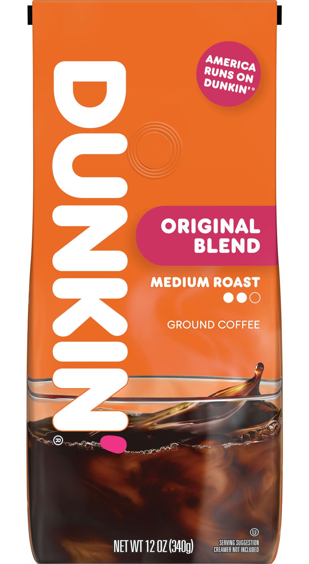 Dunkin' Medium Roast Ground Coffee, Original Blend (12 oz)