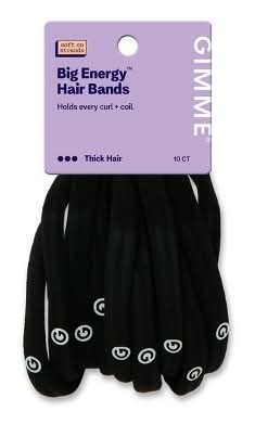 Gimme Beauty Mega Hair Tie Bands, Black (10 ct)