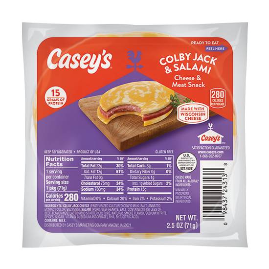 Casey's Salami & Colby Jack Protein 2.5oz