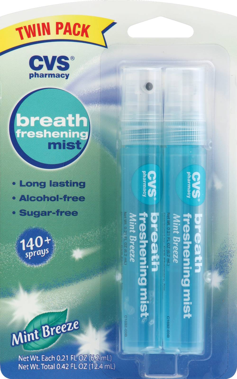 CVS Pharmacy Breath Spray Blue Mint (17 ml, 2 ct)