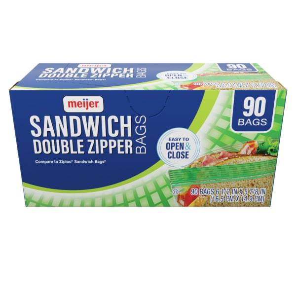 Meijer Reclosable Zipper Sandwich Bags (90 ct)