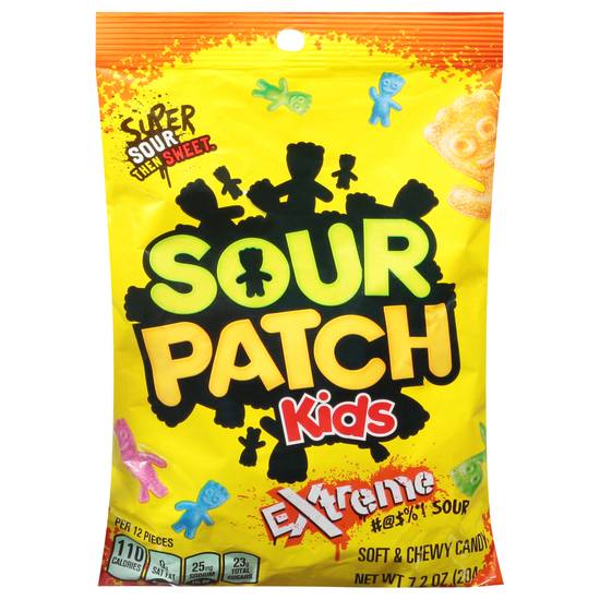 Sour Patch Kids Extreme Sour Soft & Chewy Candy (7.2 oz)
