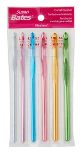 Susan Bates Silvalume Crochet Hook Set, Multicolour