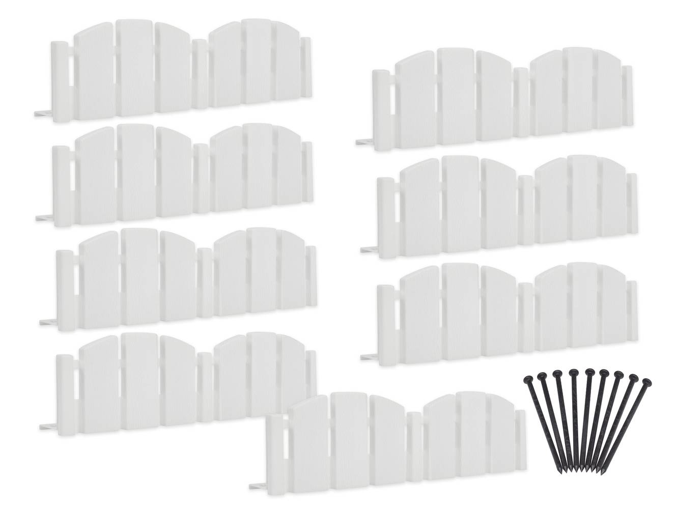 EasyFlex 10-ft x 4.5-in 8-Pack White Plastic Landscape Edging Bundle | 3600WT-10-6