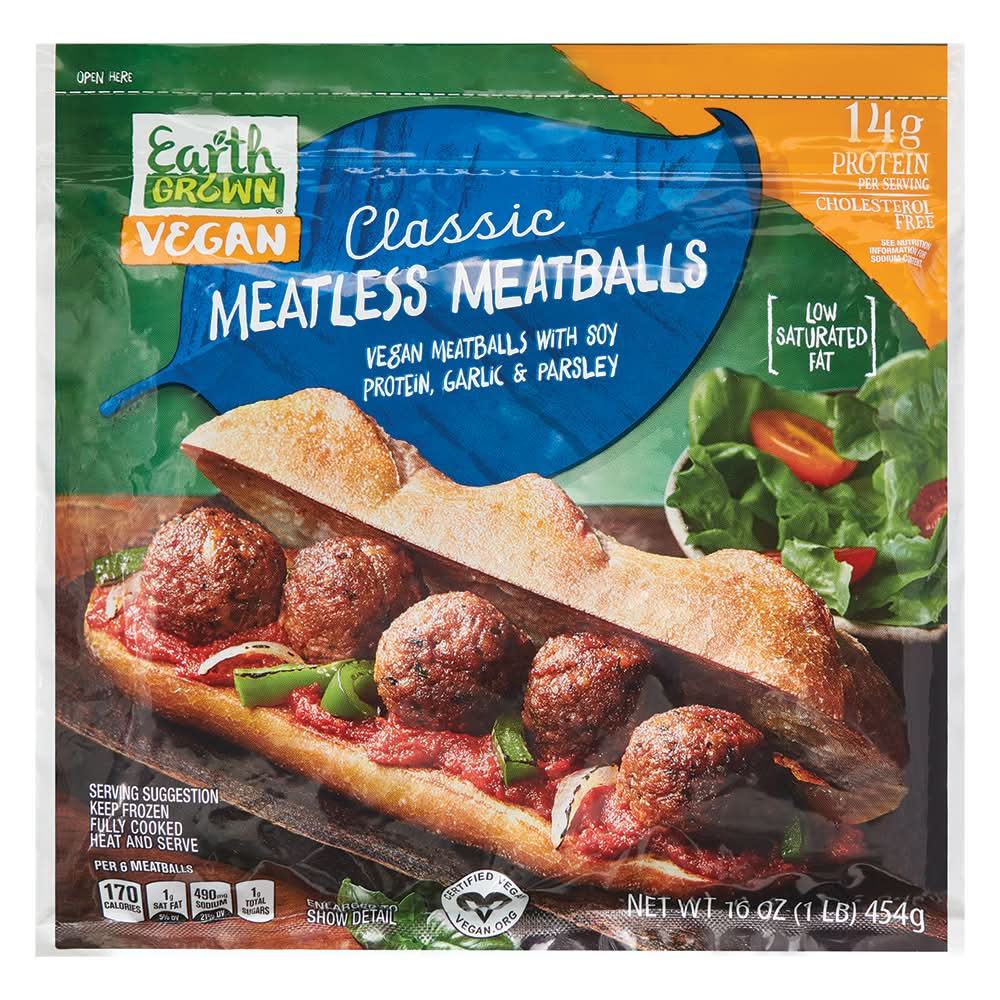 Earth Grown Classic Meatless Meatball (16 oz)